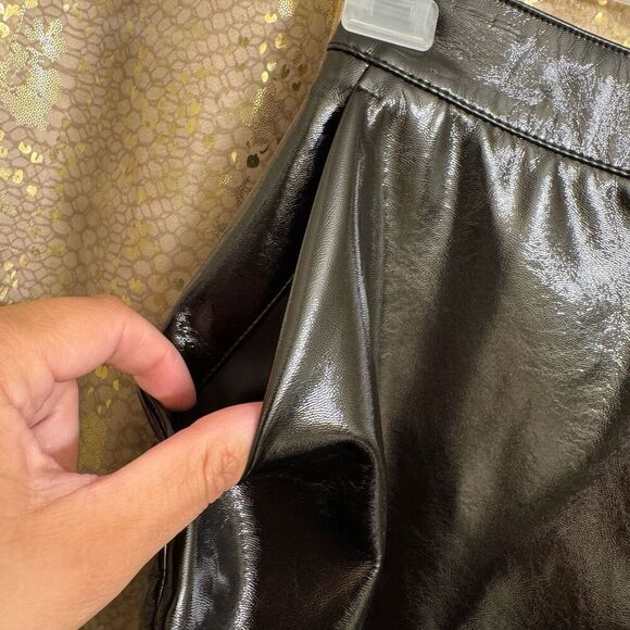 Vero Moda Black Shiny Coated Vinyl Short Mini Skirt XS NWT - Picture 7 of 11
